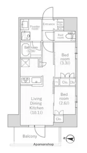 NIDO MINOWA【4階】の間取り