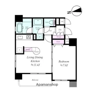 デュオ・スカーラ秋葉原【7階】の間取り