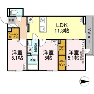 セレスティア西新井II【2階】の間取り