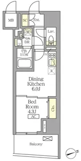 テラス北千住【12階】の間取り