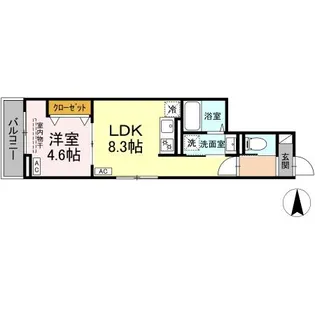 セレスティア谷在家II【2階】の間取り