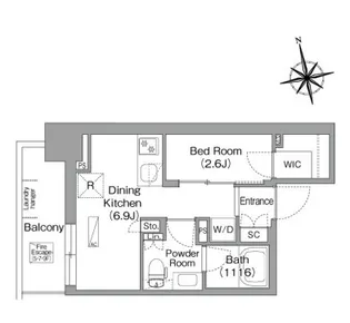 コンフォリア・リヴ門前仲町EAST【4階】の間取り
