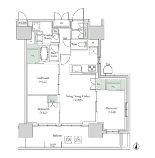 ブルックサイドレジデンス木場【9階】の間取り