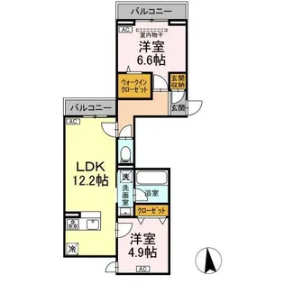 セレスティア東保木間II【3階】の間取り