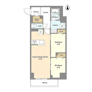 ドゥーエ尾久【6階】の間取り