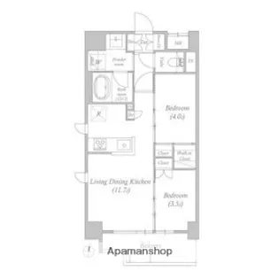 ACP RESIDENCE三ノ輪テラス【10階】の間取り
