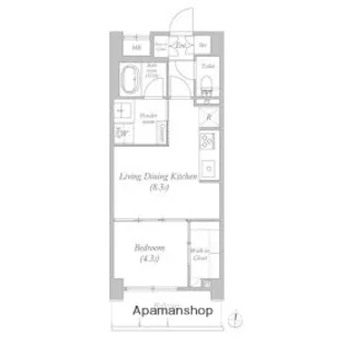 ACP RESIDENCE三ノ輪テラス【6階】の間取り