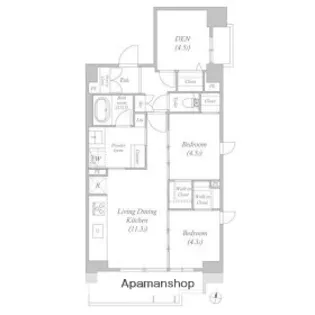 ACP RESIDENCE三ノ輪テラス【10階】の間取り