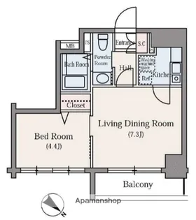 東池袋デュープレックス リズ【14階】の間取り