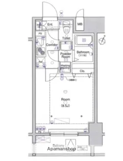 東京都港区芝浦1丁目【マンション】の間取り