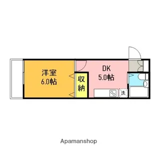 1DKの間取り画像