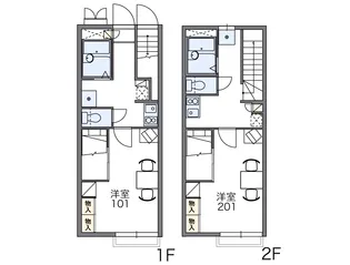 レオパレスウィング【2階】の間取り