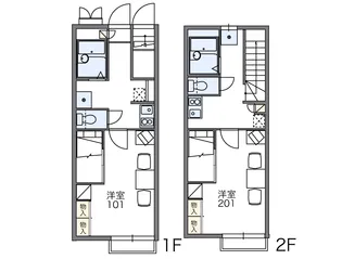 レオパレスヒロ【2階】の間取り