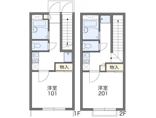 レオパレス中原【2階】の間取り