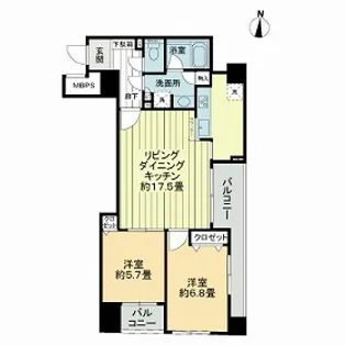 ライオンズマンション三鷹中央通り【4階】の間取り