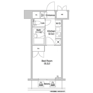 コンフォリア芝浦キャナル【6階】の間取り