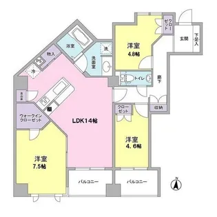 グリーンテラス世田谷【1階】の間取り