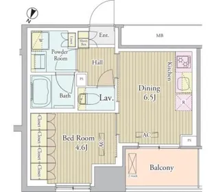 東京都新宿区高田馬場4丁目【マンション】の間取り