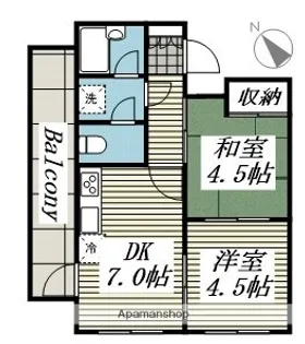 2DKの間取り画像