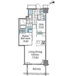 コンフォリア新宿イーストサイドタワー【10階】の間取り