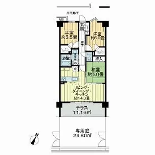 サンクレイドル浮間舟渡【1階】の間取り