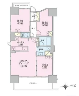 トラープランド翠命館【6階】の間取り