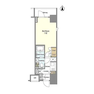 LIBR GRANT 神楽坂【8階】の間取り