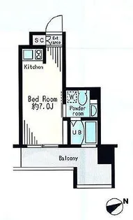 レジディア市谷薬王寺【5階】の間取り