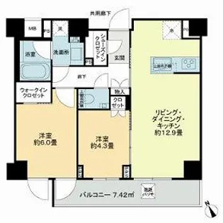 ディアナコート三軒茶屋【2階】の間取り