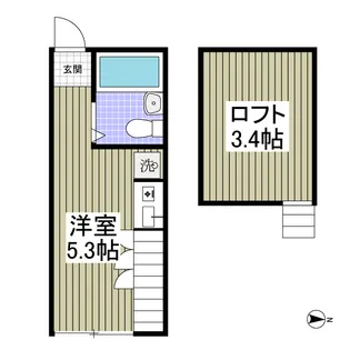 フラット中野【2階】の間取り