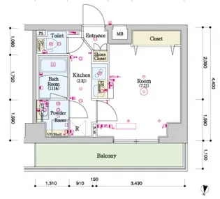 スカイコートグレース新宿中落合【315号室号室】の間取り