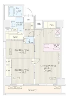 ケルスコート笹塚【9階】の間取り