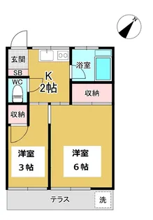 第二桜荘【2階】の間取り