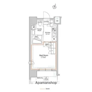 ミュージシャンズヴィラ幡ヶ谷【5階】の間取り