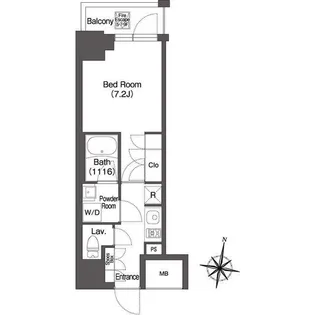 ミリアレジデンス広尾【10階】の間取り