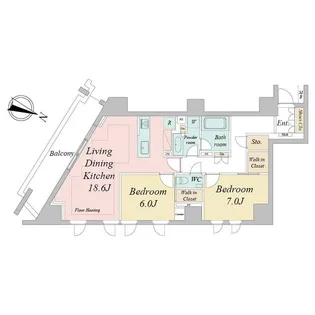 ドゥーエ早稲田【2階】の間取り