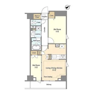 市谷台町坂フロント【4階】の間取り