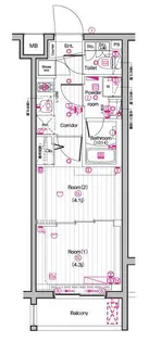 THE PREMIUM CUBE G 東中野【2階】の間取り