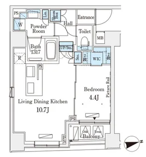 レジデンス文京春日【5階】の間取り
