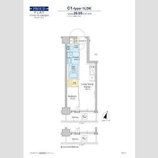 プラウドフラット西日暮里ディアージュ【4階】の間取り