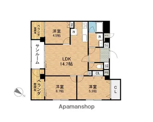 ヤングマンション【3階】の間取り