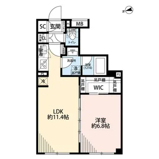 プレール・ドゥーク中野上高田【1階】の間取り