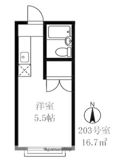 1Rの間取り画像
