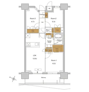 RJRプレシア東十条ガーデン【14階】の間取り