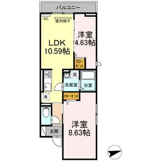 セジュール西台4【3階】の間取り