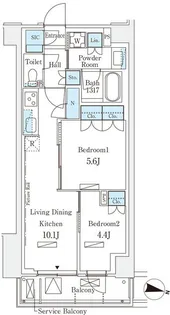 ロイヤルパークス赤羽サウス【6階】の間取り