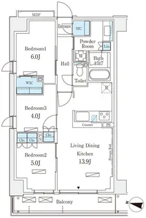 ロイヤルパークス赤羽サウス【1階】の間取り