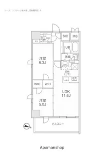 シーズンフラッツ新大塚【5階】の間取り