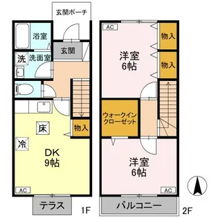 東京都練馬区春日町1丁目【テラスハウス】の間取り