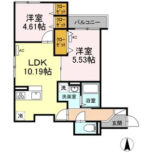 エクセリア中村北【2階】の間取り
